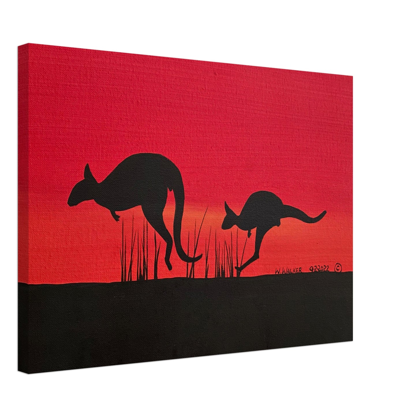 Mother Gooramun (Kangaroo) Leading the Way by First Nations Tribal Artist William Walker - Canvas Print