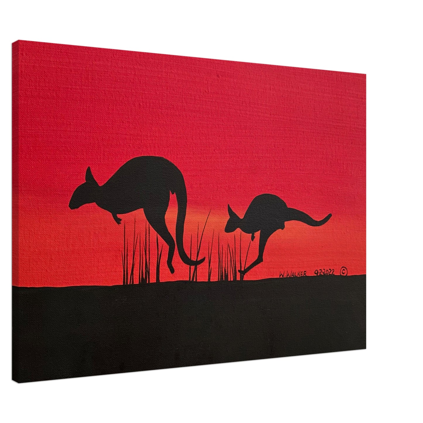 Mother Gooramun (Kangaroo) Leading the Way by First Nations Tribal Artist William Walker - Canvas Print