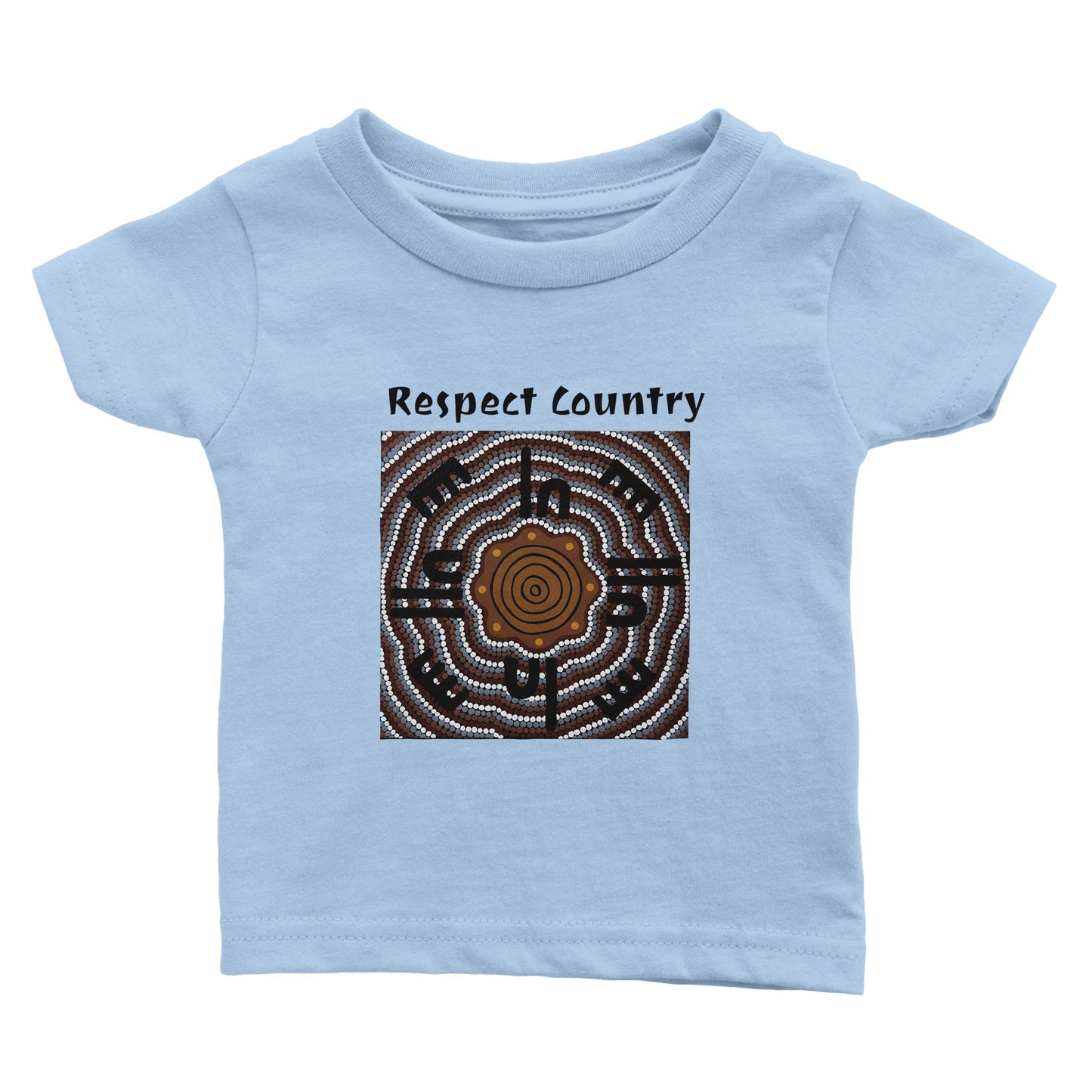 Baby Crewneck T-shirt 'Respect Country' Tribal Design for the Jarjums (kids)