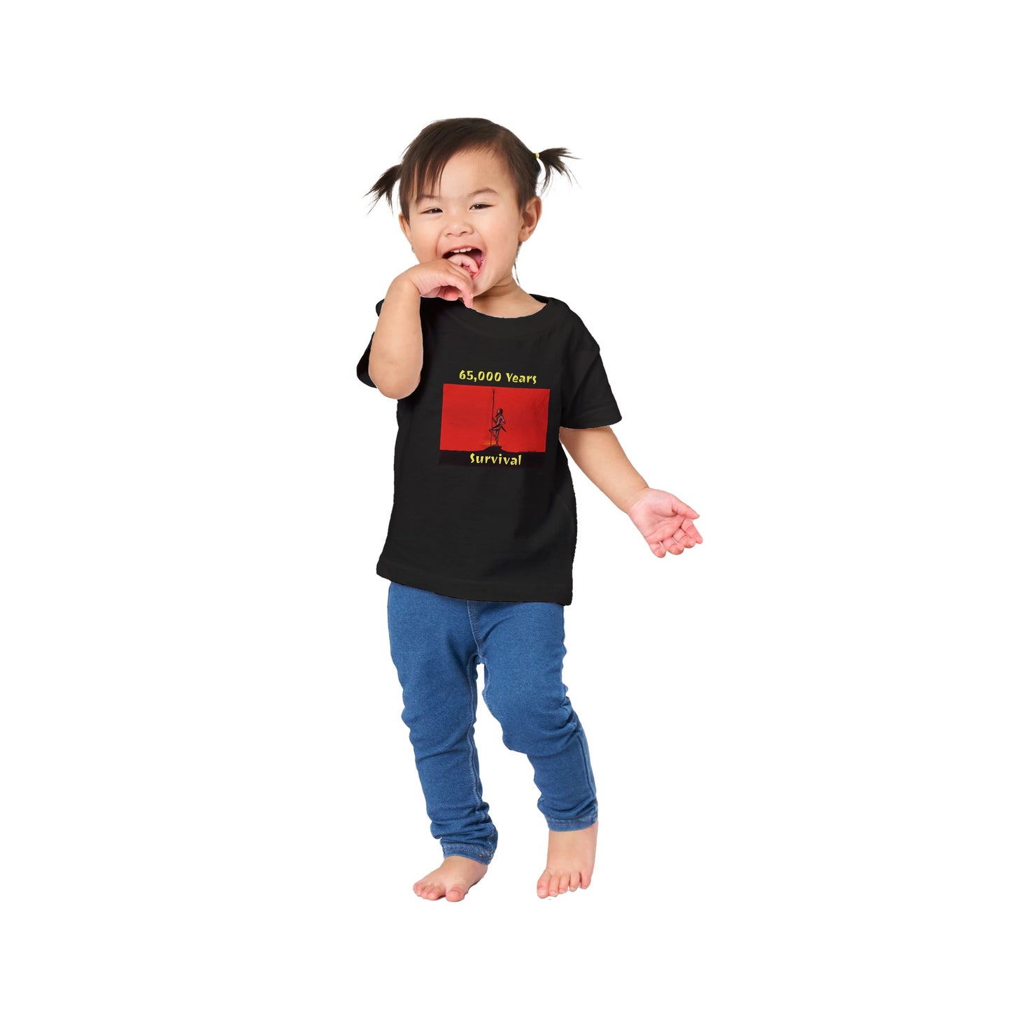 '65,000 Years of Survival' Baby T-shirts 6m-24m