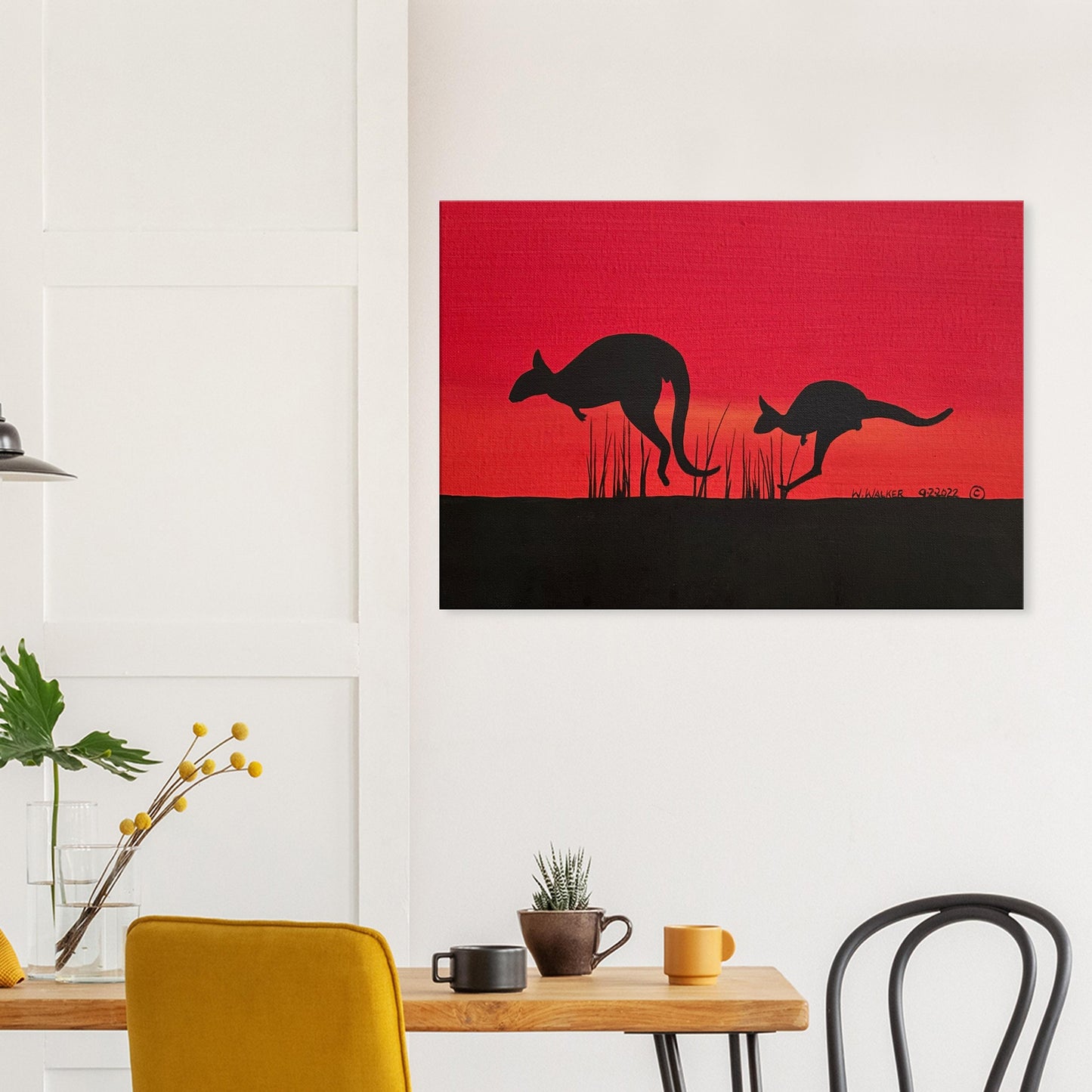 Mother Gooramun (Kangaroo) Leading the Way by First Nations Tribal Artist William Walker - Canvas Print