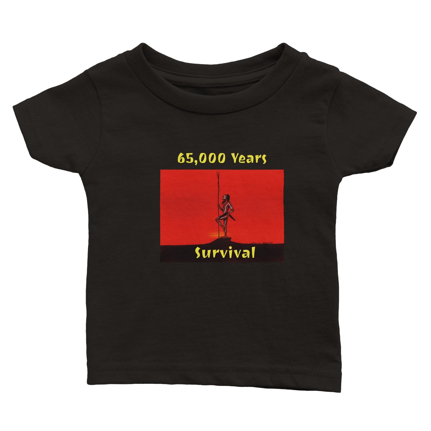 '65,000 Years of Survival' Baby T-shirts 6m-24m