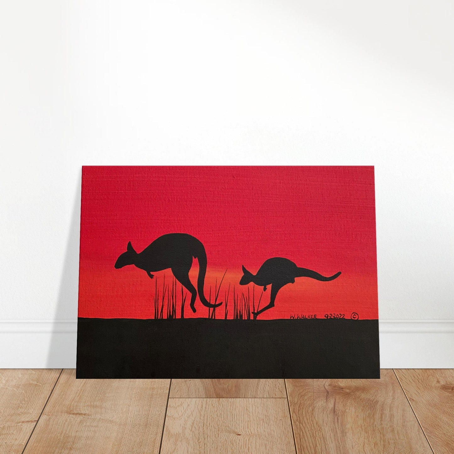 Mother Gooramun (Kangaroo) Leading the Way by First Nations Tribal Artist William Walker - Canvas Print