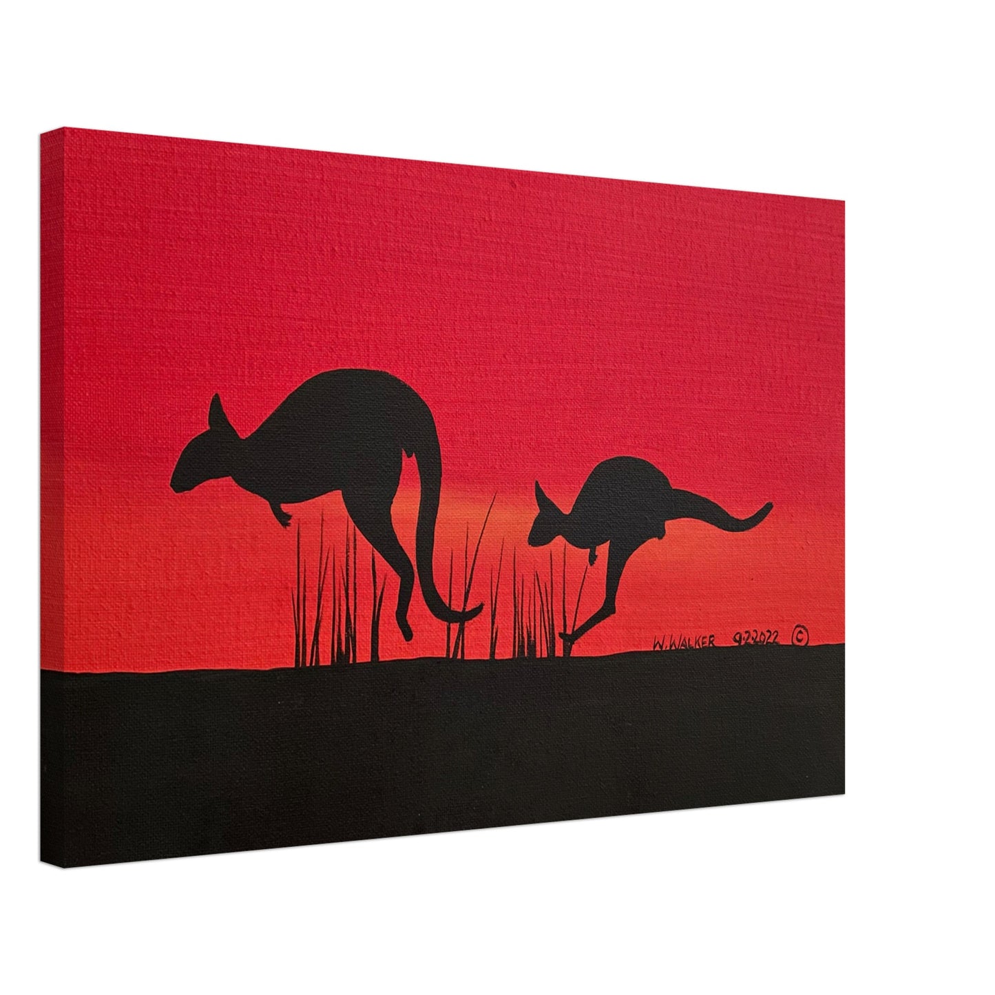 Mother Gooramun (Kangaroo) Leading the Way by First Nations Tribal Artist William Walker - Canvas Print