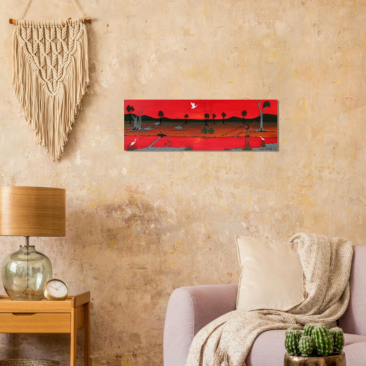 'Back in the Dreamtime #2' by First Nations Tribal Artist William Walker - Printed Canvas