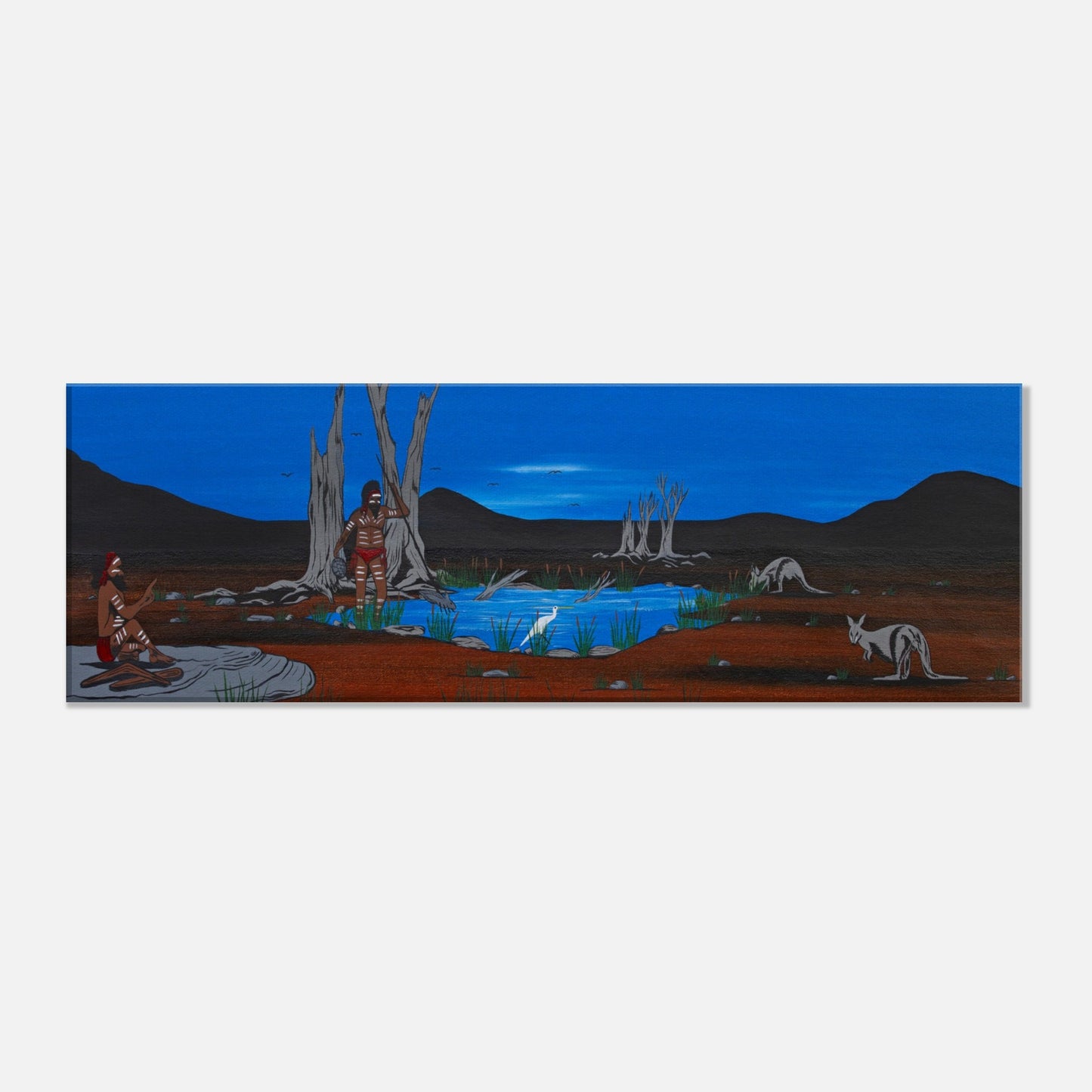 'Living in Harmony with the Land & the Animals' by First Nations Tribal Artist William Walker - Canvas Print