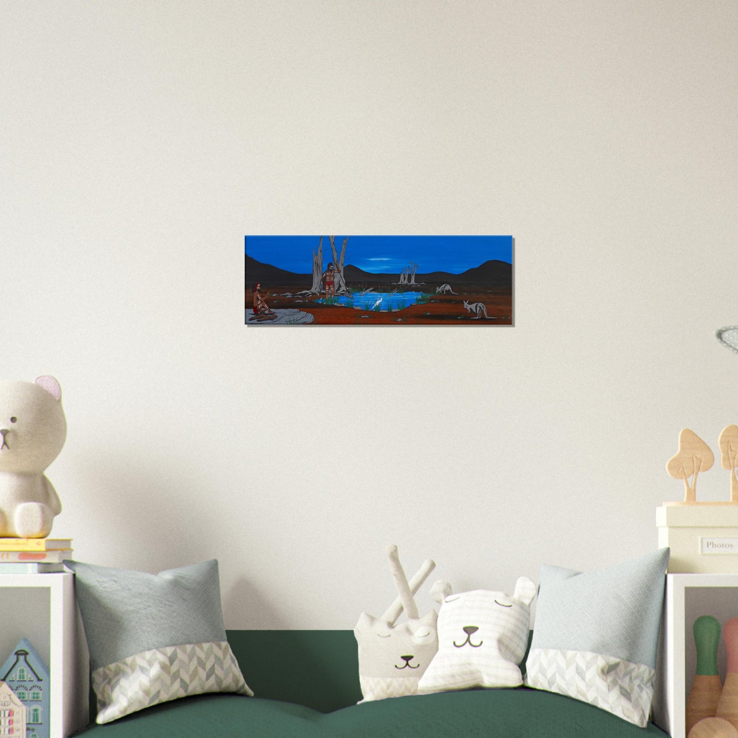 'Living in Harmony with the Land & the Animals' by First Nations Tribal Artist William Walker - Canvas Print