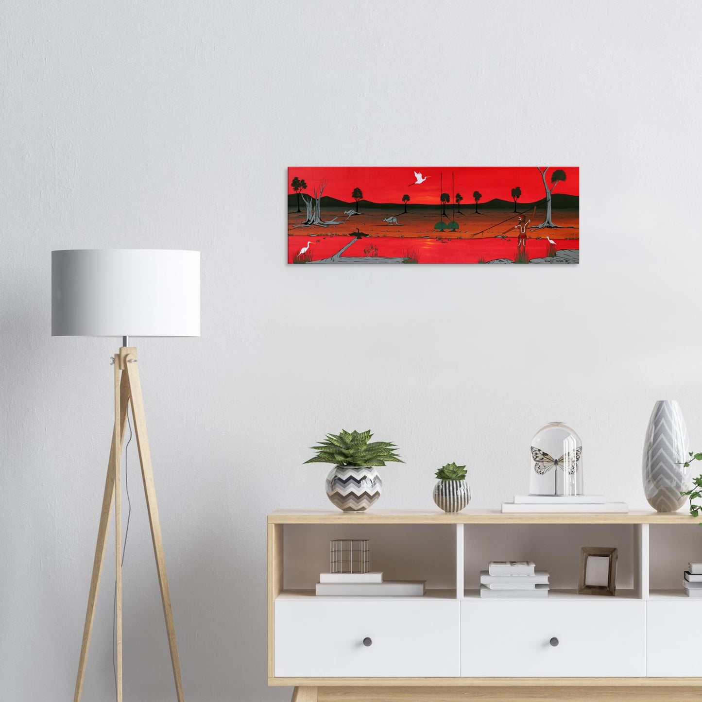 'Back in the Dreamtime #2' by First Nations Tribal Artist William Walker - Printed Canvas
