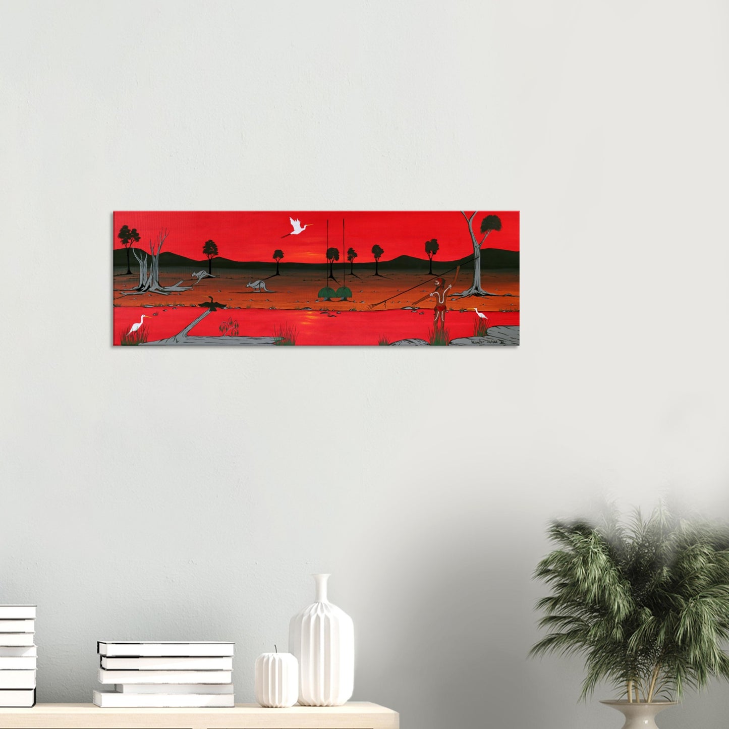 'Back in the Dreamtime #2' by First Nations Tribal Artist William Walker - Printed Canvas