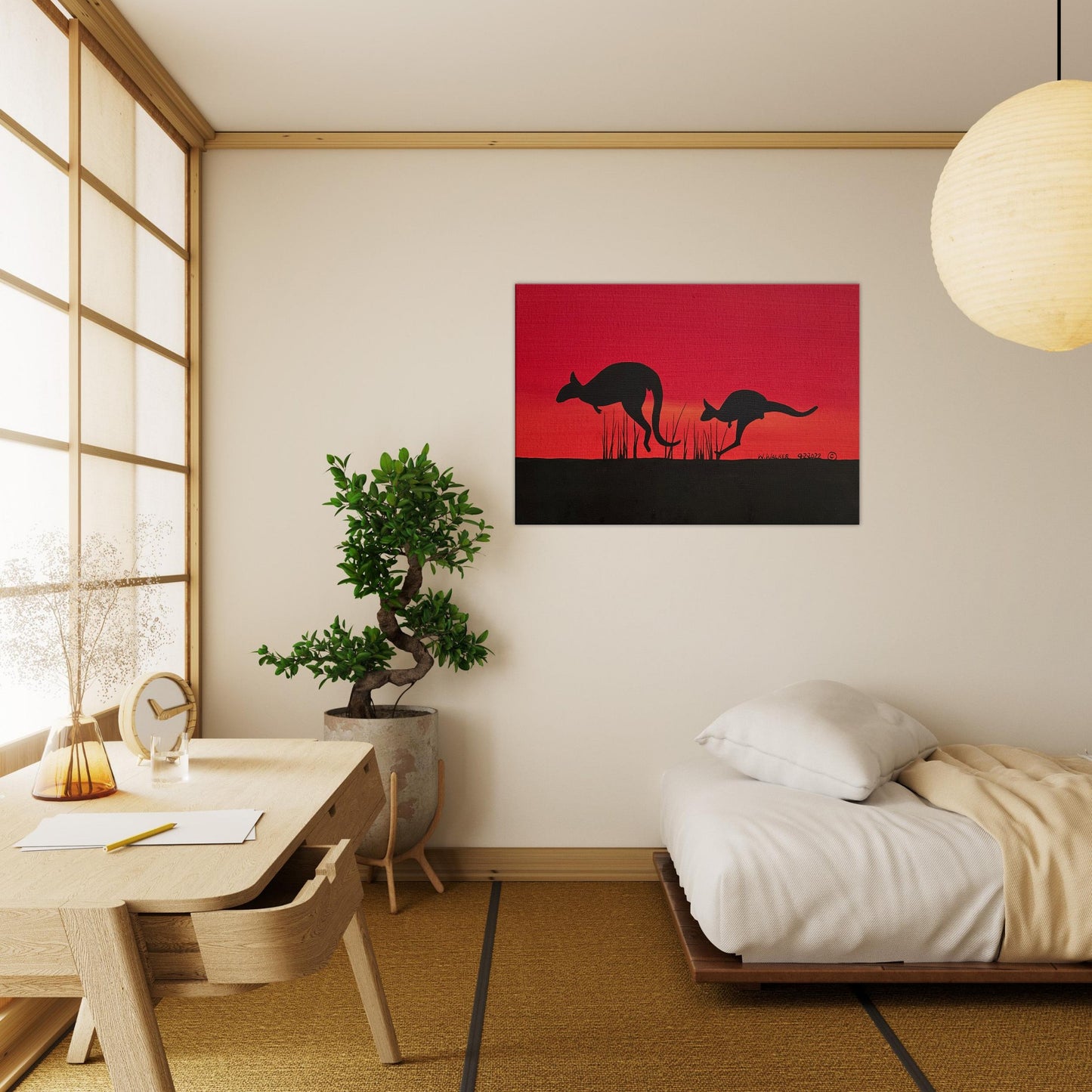 Mother Gooramun (Kangaroo) Leading the Way by First Nations Tribal Artist William Walker - Canvas Print