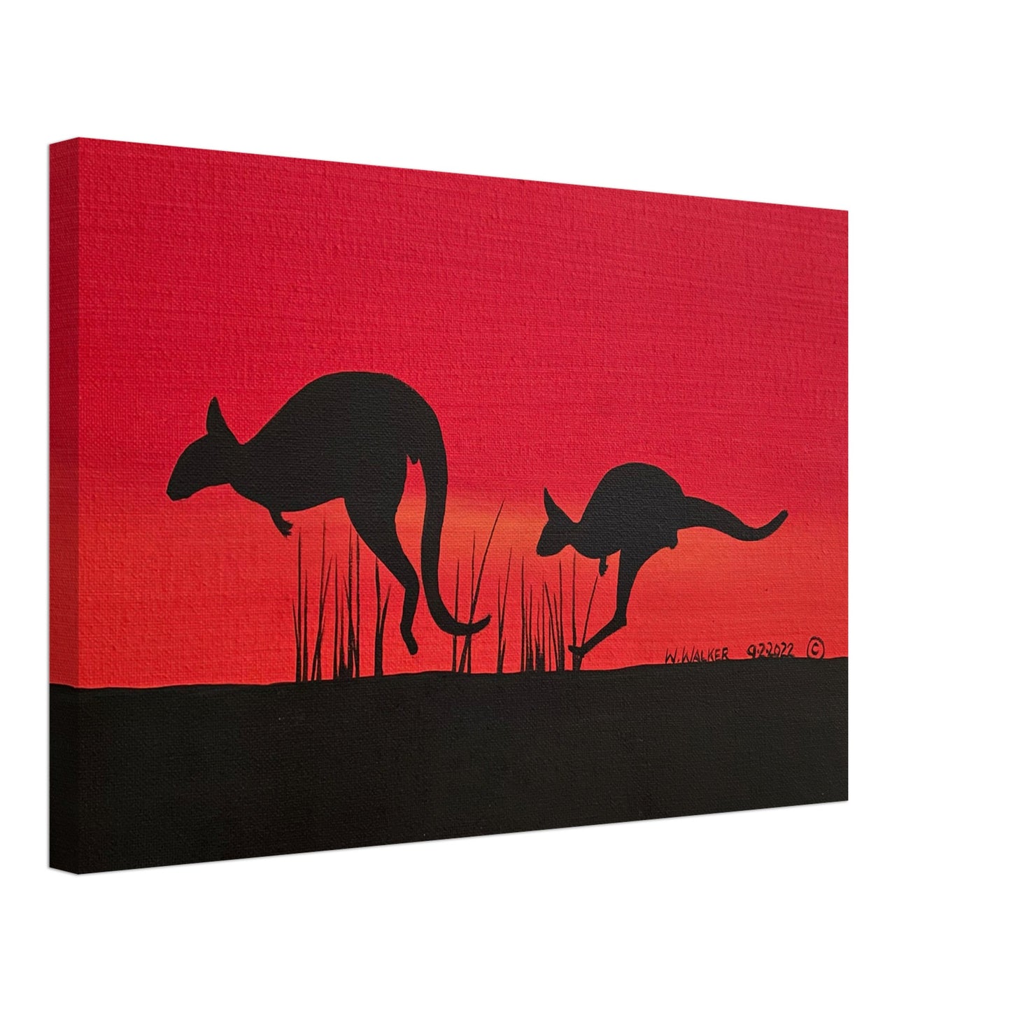 Mother Gooramun (Kangaroo) Leading the Way by First Nations Tribal Artist William Walker - Canvas Print