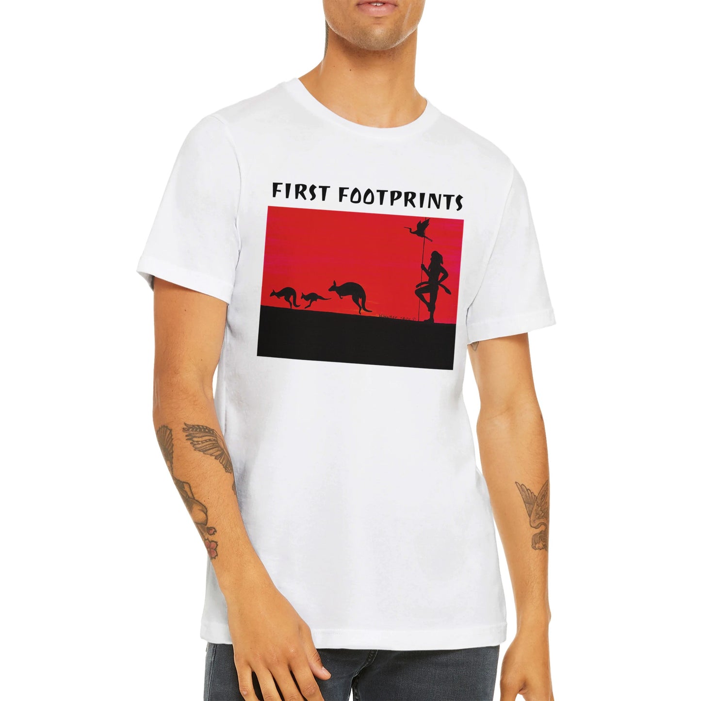 FIRST FOOTPRINTS Premium Unisex Crewneck T-shirt