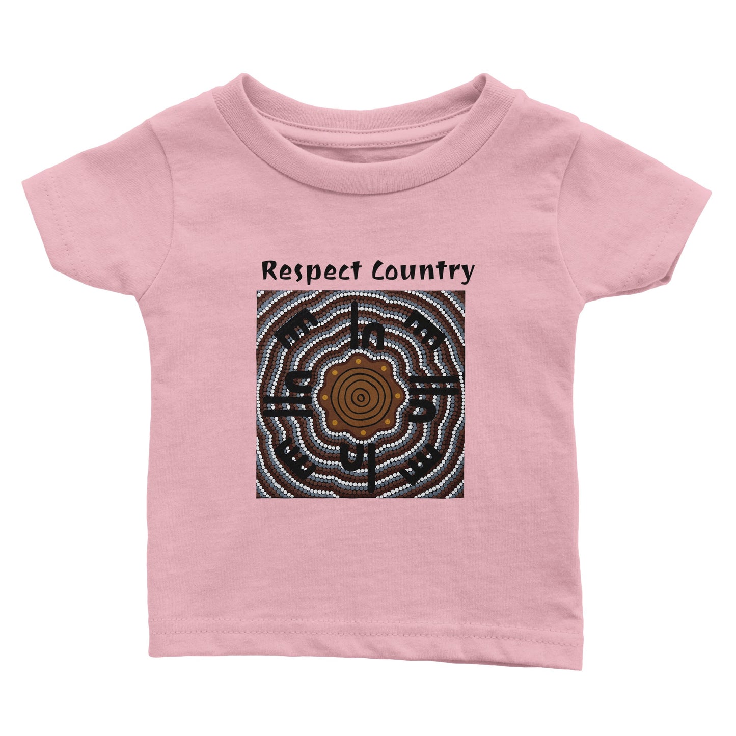 Baby Crewneck T-shirt  'Respect Country' Tribal Design for the Jarjums (kids)