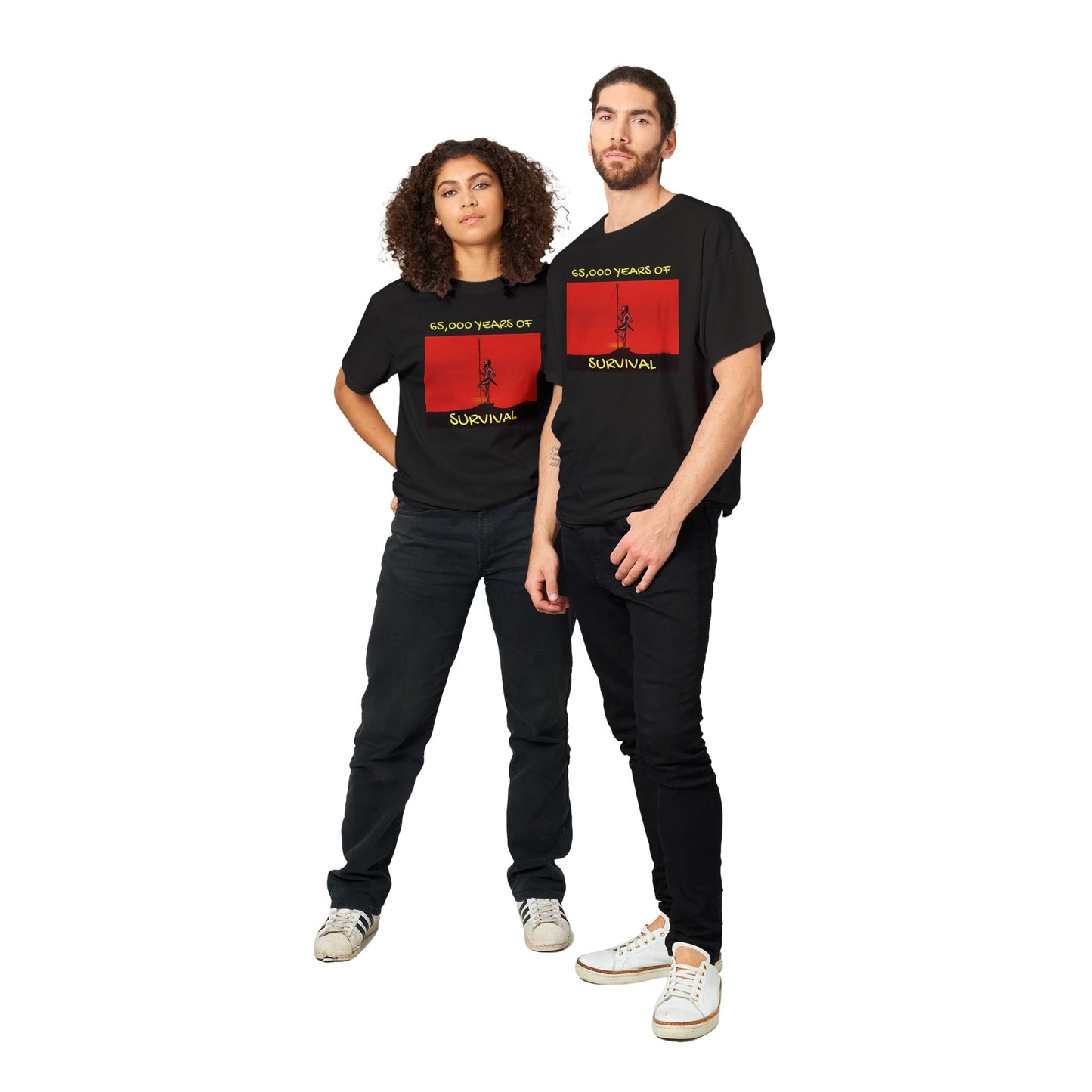 65,000 YEARS OF SURVIVAL Heavyweight Unisex Crewneck T-shirt