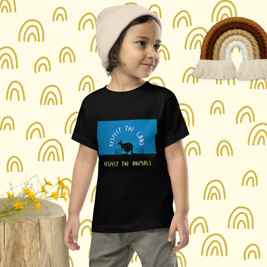 'Respect the Land, Respedt the Animals' Toddler Short Sleeve Tee